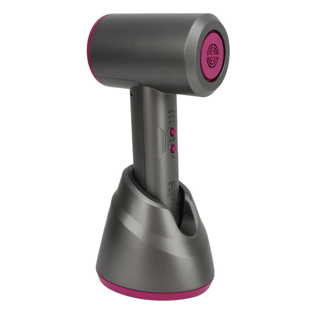 Cordless Handheld Hair Dryer Portable Rechargeable Cold Hot Blow Dryer for Home Travel Gray 100‑240V US Plug