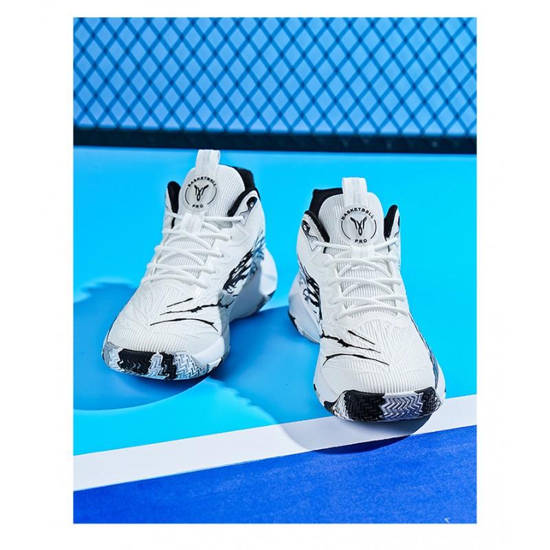 Mens Mid-Cut Basketball Shoes Lightweight Breathable Mesh Upper Anti-Slip Training Sneakers Indoor Court Sports