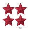 4/24PCS Glitter Star Christmas Tree Ornament Gold Pentagram Xmas Hanging Star Pendant Holiday Wedding Party Decoration Kids Gift