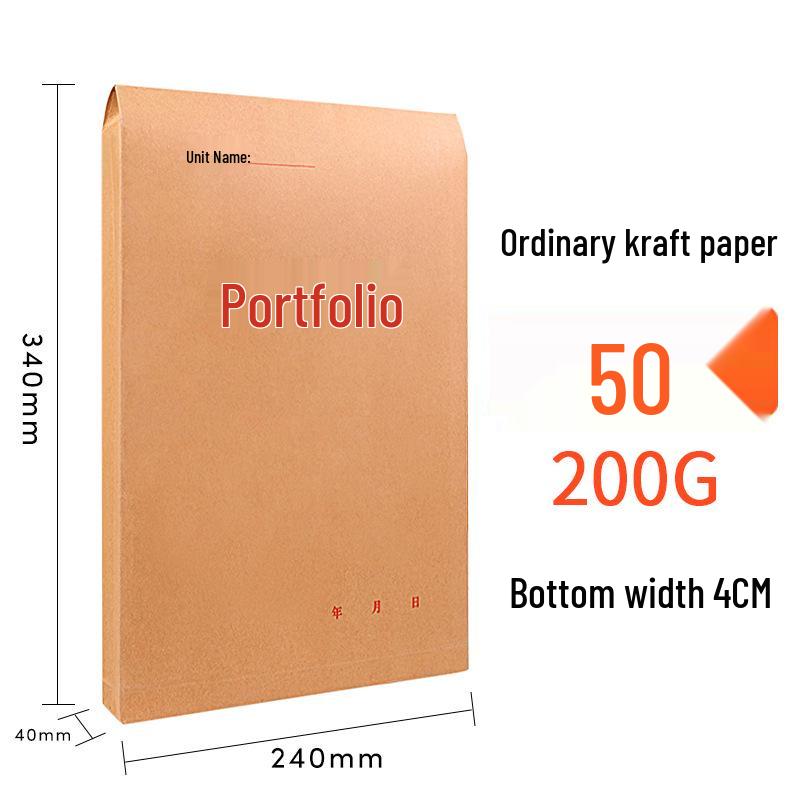 Thick Kraft Paper Manila Envelope File Folder A3/A4 Large Capacity Office Storage Bag