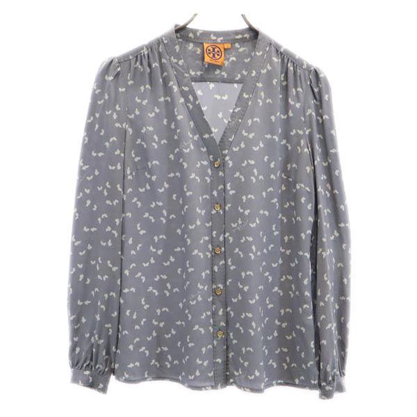 Tory Burch Silk Overall Handle Long Sleeve No Color Shirt 2 Gray Women Used