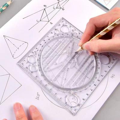 Precision Scale Measuring Ruler Round Corner Plastic Wide Application Geometric Ruler Drafting Tools
