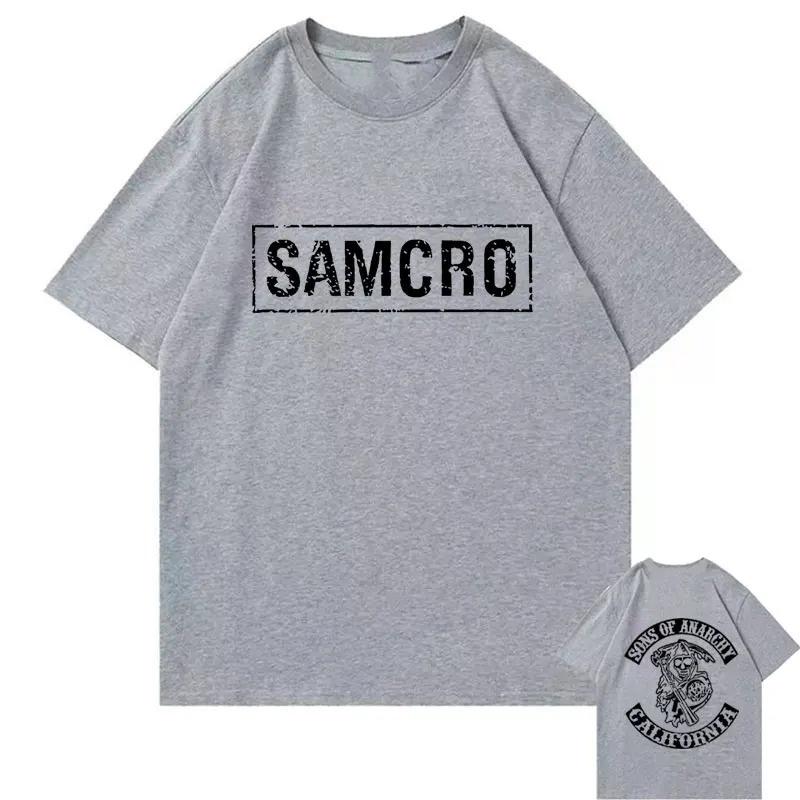 Sons of Anarchy SAMCRO Tisk Tričko Muži Ženy Trend Hip Hop Rock Nadměrné krátké rukávy Tee Letní bavlněná trička Oblečení Topy