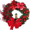 Weihnachtskranz Wandbehang Ornament Frohe Weihnachten Haustür Dekokranz, Künstliche Kiefer