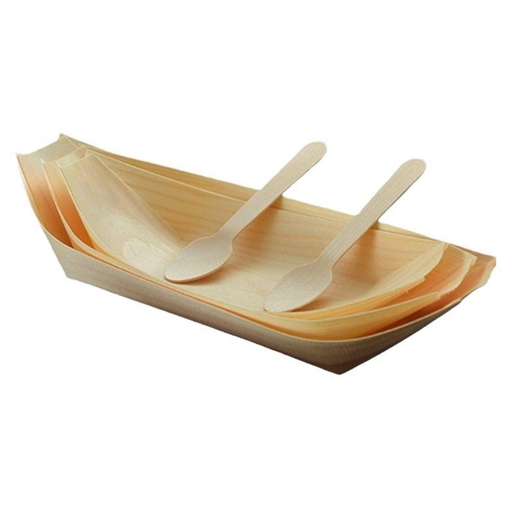 50PCS Multi-size Sushi Plate Japanese Dish Salad Dessert Bowl Creative Wood Bowl  Home Decoration