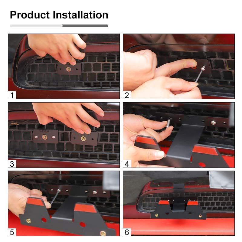 Car Metal Front License Plate Holder Bracket  Fit For Dodge Challenger 2009-2014 Exterior Accessories