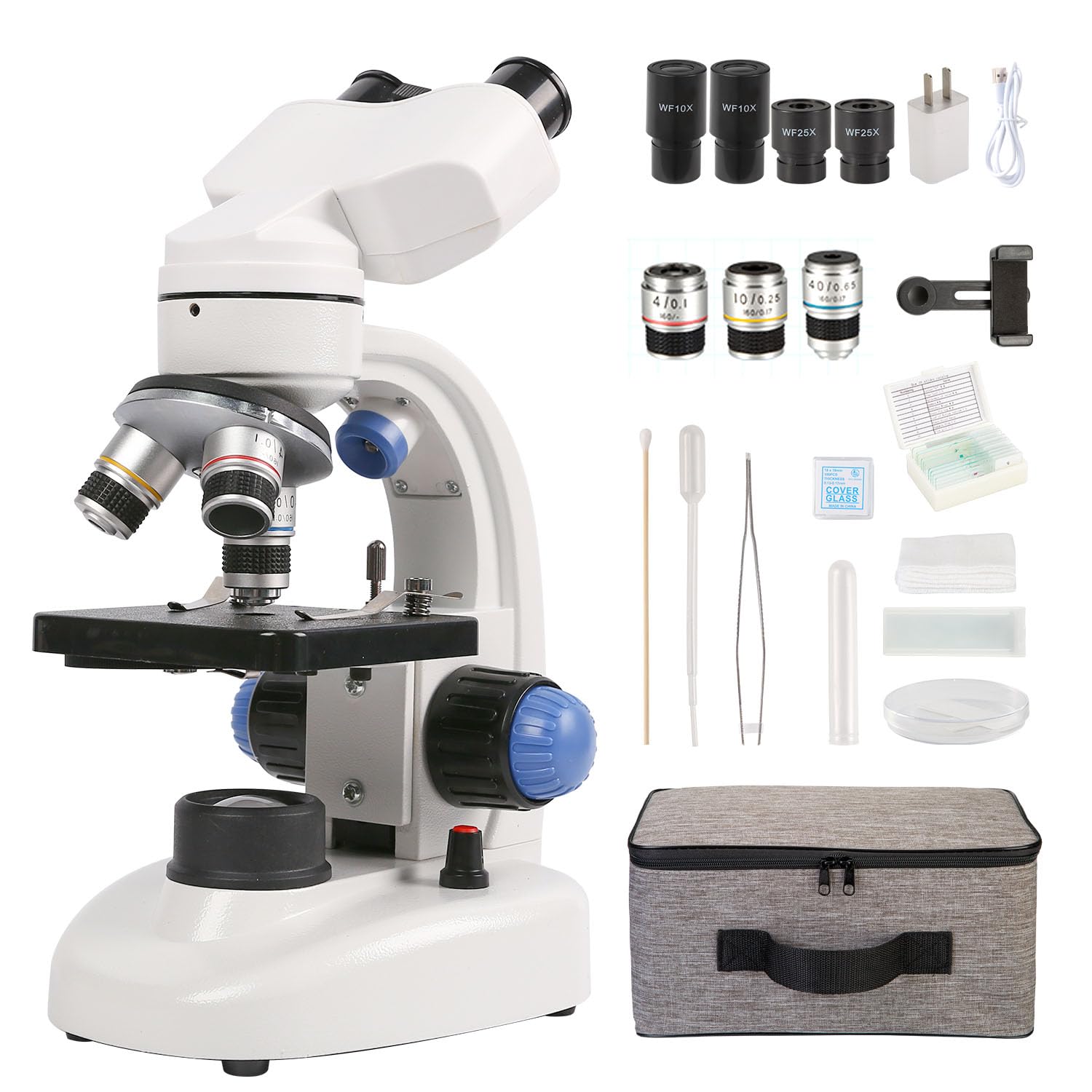 

Sedumic Compound Binocular Microscope, 40X-1000X, LED Illumination, Wide-Field Eyepieces, Japanese Instruction Manual, Mobile Camera Compatible, for