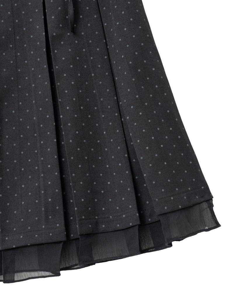 Lougeu Dot Chiffon Layered Skirt_Black