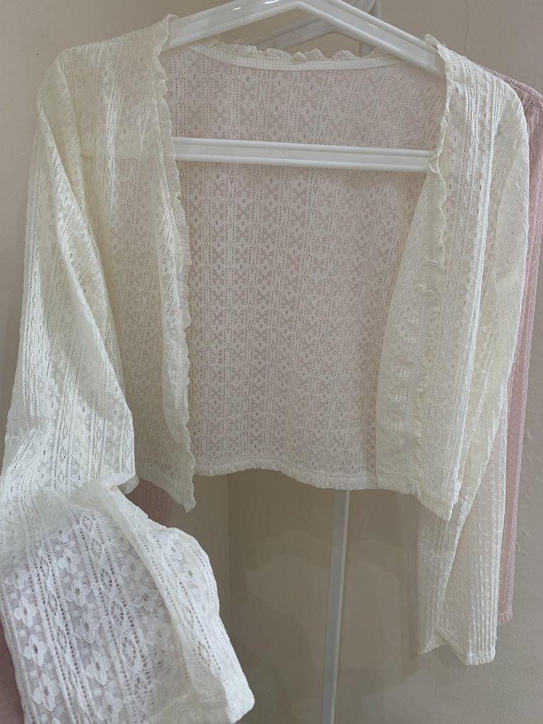 Women's Summer Ice Silk Lace Cardigan - Thin, Loose, V-Neck Long Sleeve with Sun Protection