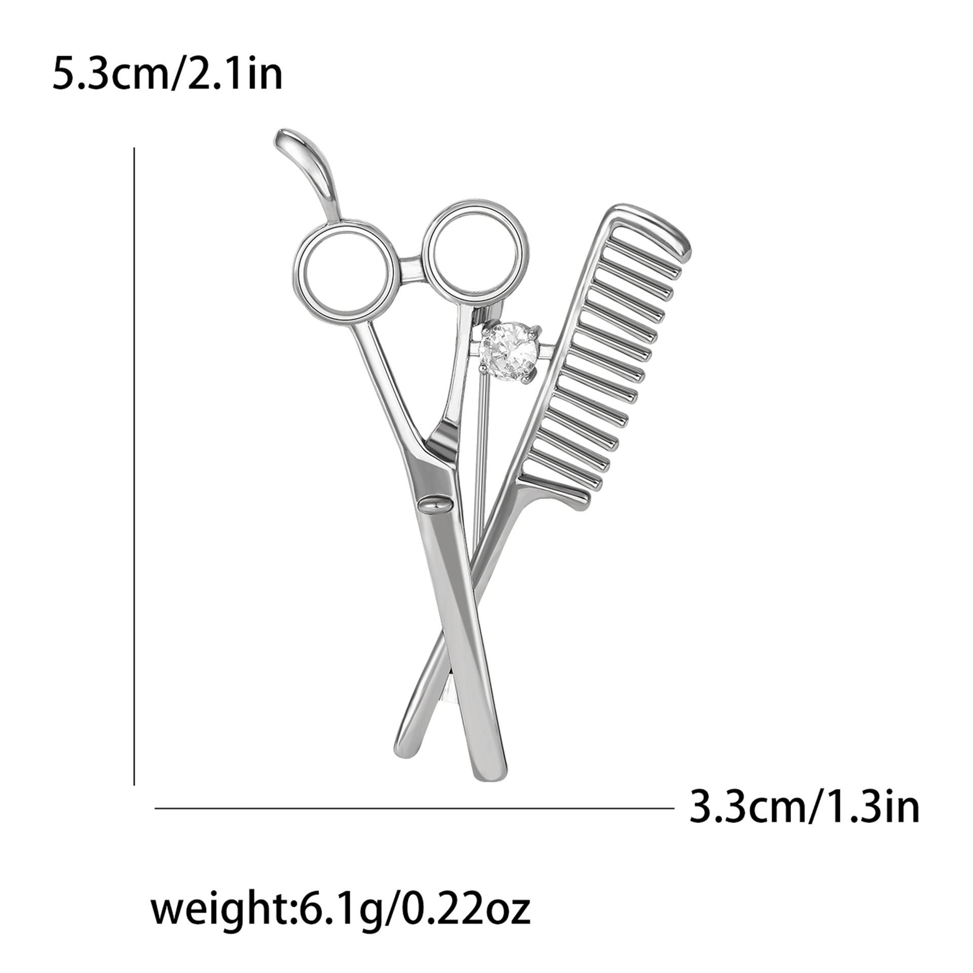 

Креативная мода медный циркон гальванизированный ножницы расческа брошь персонализированная парикмахерская мужская и женская одежда корсаж ювелирные изделия булавка