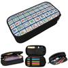 Mahjong Tiles On Blue Pencil Case for Boy Girl School Pen Box Pencil Bag Stationery Supplies Pen Holder Bag