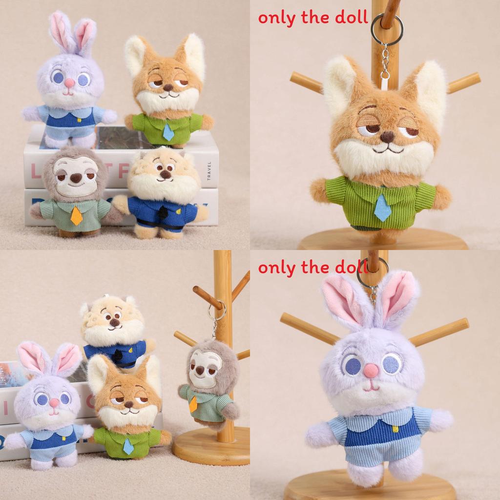 Zootopia Plush Nick And Judy Keychain Soft Toy For Girls Bag Decor