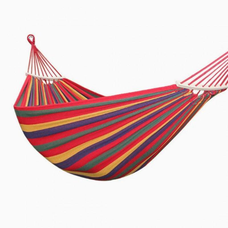 Portable Outdoor Hammock Kids Adults Durable Canvas Fabric With Anti-Roll Design Camping Hiking Garden Relaxation