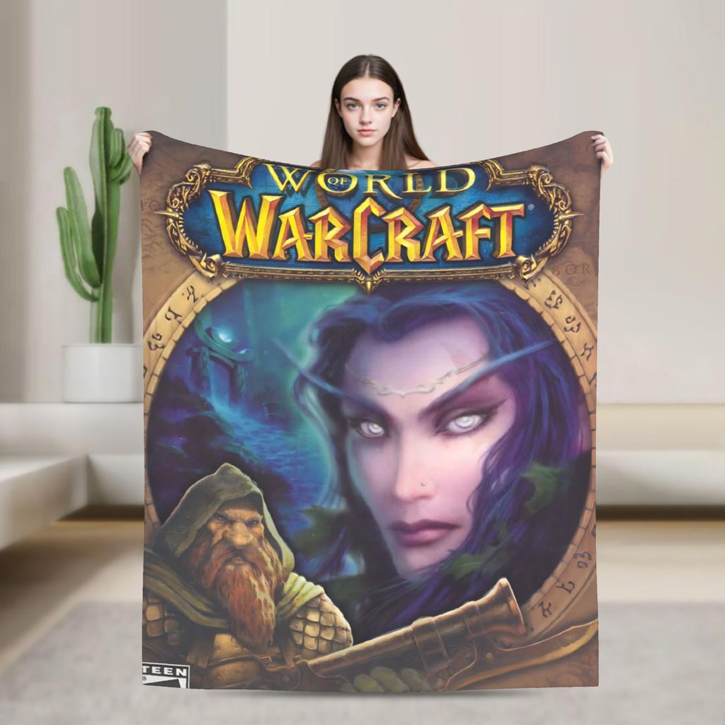 World of Warcraft Game Flannel Blankets Super Warm Throw Blanket for Outdoor Travel Office Aesthetic Bedspread Sofa Bed Cover