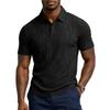 Men’s Short Sleeve Polo Shirt with Subtle Pattern Classic Fit Soft Knit Fabric Comfortable Collar Design