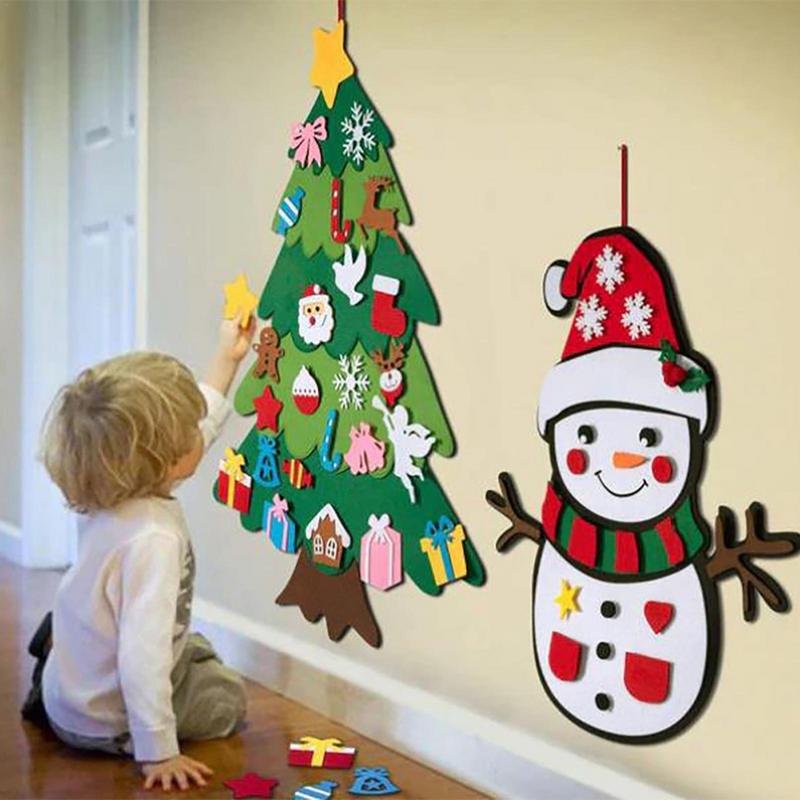 Felt Christmas Tree Set Felt Christmas Tree with LED String Light Felt Christmas Tree Set Includes 21pcs Detachable Ornaments
