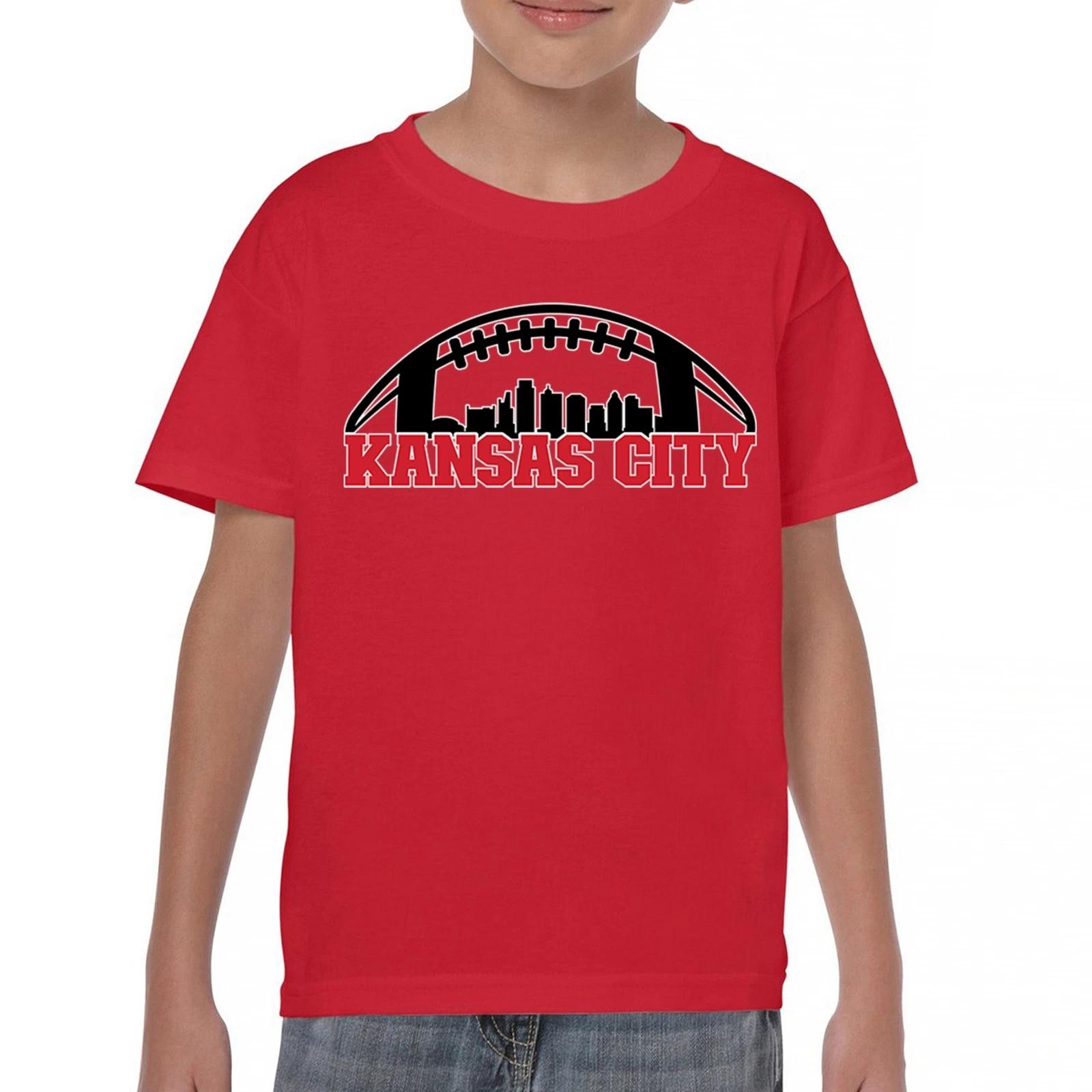 Kansas City Football Youth kids boys T-Shirt K.C. Skyline Champions Game Day Fan Kids 100