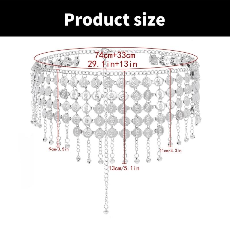 Adjustable Length Tassels Waist Chain Blings Body Chain Decorative Body Chain for Traditional Chinese Attires