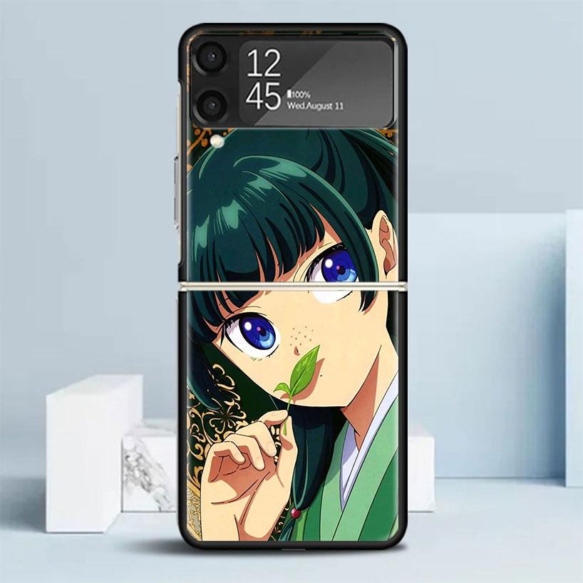 A-Apothecary D-Diaries Anime Black Cover for Samsung Galaxy Z Flip 7 6 5 4 3 5G Phone Case Flip7 Flip6 Flip5 Flip4 Flip3 Pattern