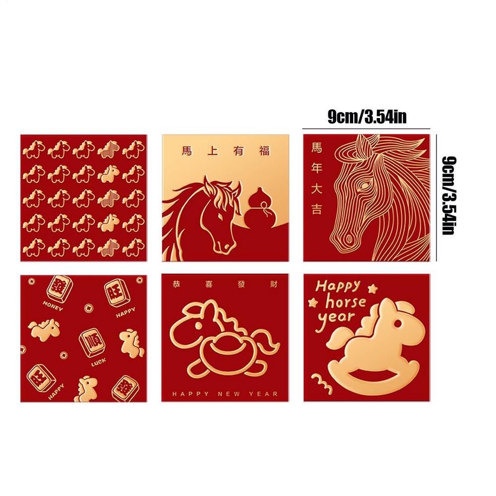 2026 Year The Horse Red Envelopes-Golden Foil Chinese New Year Money Bags,Auspicious Horse Patterns,Lunar New Year Gifts