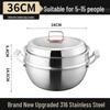 316 Stainless Steel Non-stick Deep Wok with Steamer