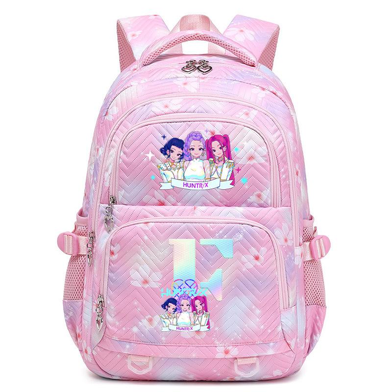 Anime Cartoon 26 Letter Print Backpack Campus Fashion Student Bag Large Capacity no specifications