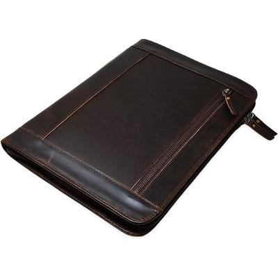 New Genuine Leather Business Portfolio Professional Organizer Men & Women Durable Leather Padfolio with Sleeves for Documents & Notepad Compatible