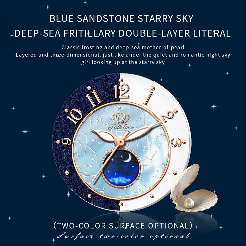 Fate Love 825 Quartz Watch for Women Fashion Leather Strap Waterproof Ladies Dress Wristwatch Luminous Star Moon Women's Watches