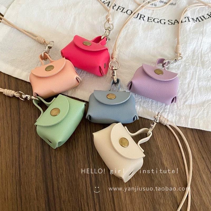 Chic Leather Mini Wallet & Necklace Pendant Earphone Case