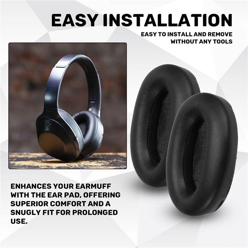 ABNR Earpads Cushions Replacement For Sony MDR-1000X WH-1000XM2 Over-Ear Headphones Noise Isolation Memory Foam