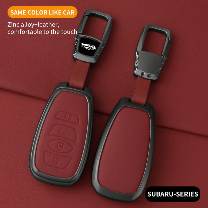 For Subaru Sti Brz Wrx Xv Ascent Forester Outback Impreza Legacy Car Key Cover Leather Zinc Alloy Key Case Case