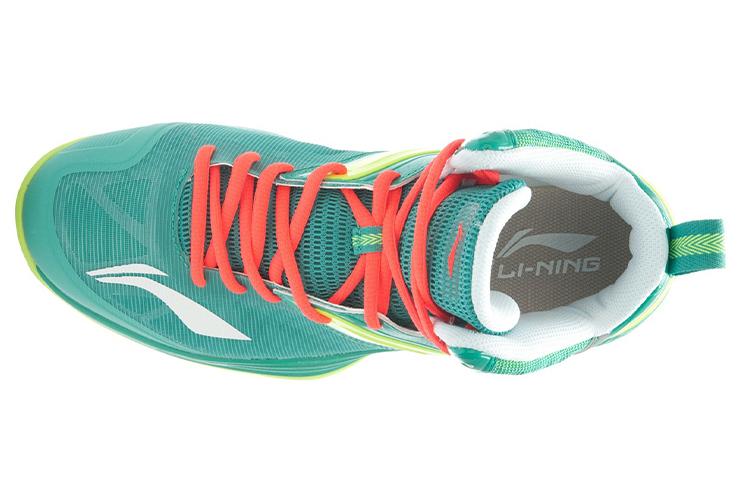 Li Ning Super Light 12 Cushioning Support Cushioning Support Mid Top Basketball Shoes Unisex Green ABFK019-4