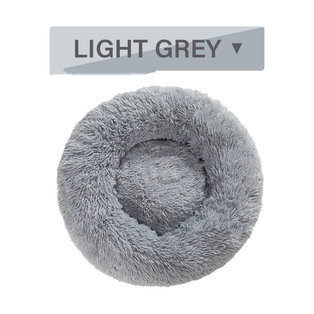 

Кровать для собак King Dog Bed Sofa Basket Dog Beds Fun Washable Removable Dog House Long Luxe Plush Outdoor Large Pet Cat Dog Bed Warm Mat Sofa Diameter 100CM светло-серый