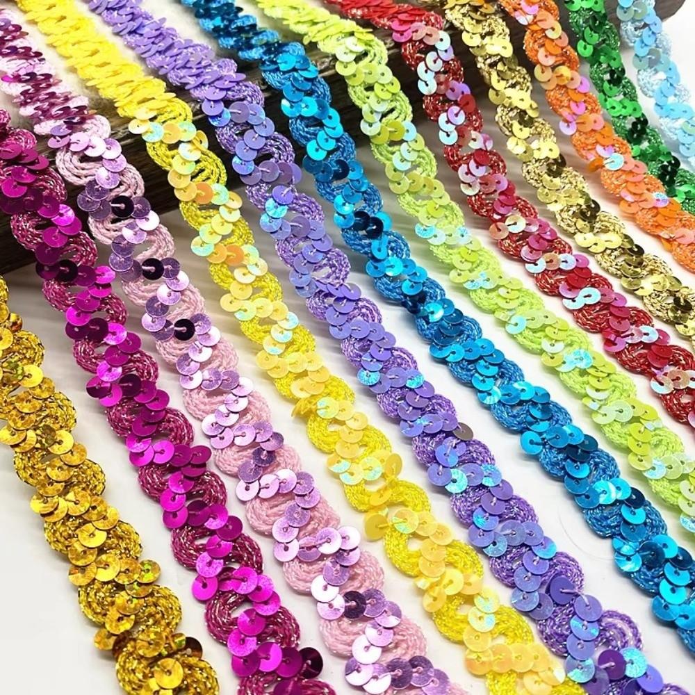 DIY Sewing Sequin Lace Braided Band 15MM Dress Wedding Tape Decor Ribbon Trim Sewing Clothes Stage