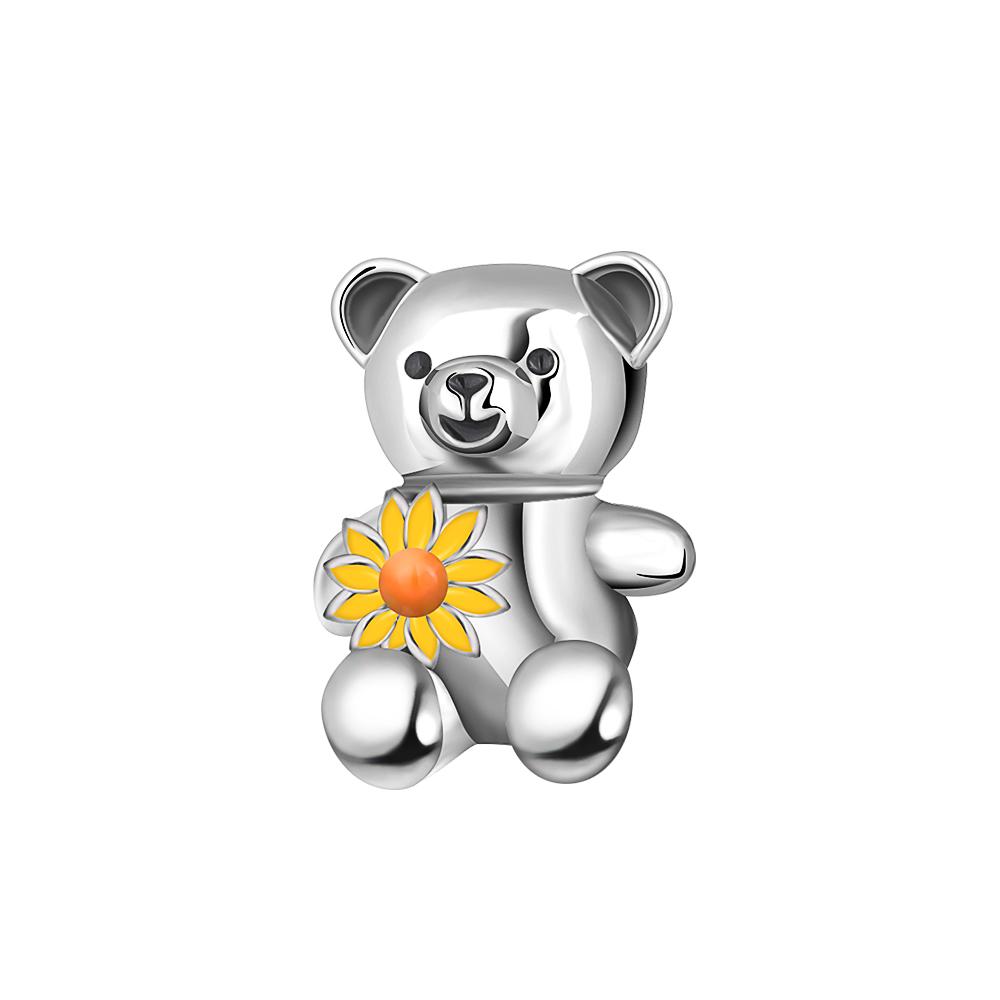 New Copper Pendant Sunflower Charm Bear Lucky Clover Bead Fit Original Women Bracelet Purple Grape Dangle Jewelry Gift