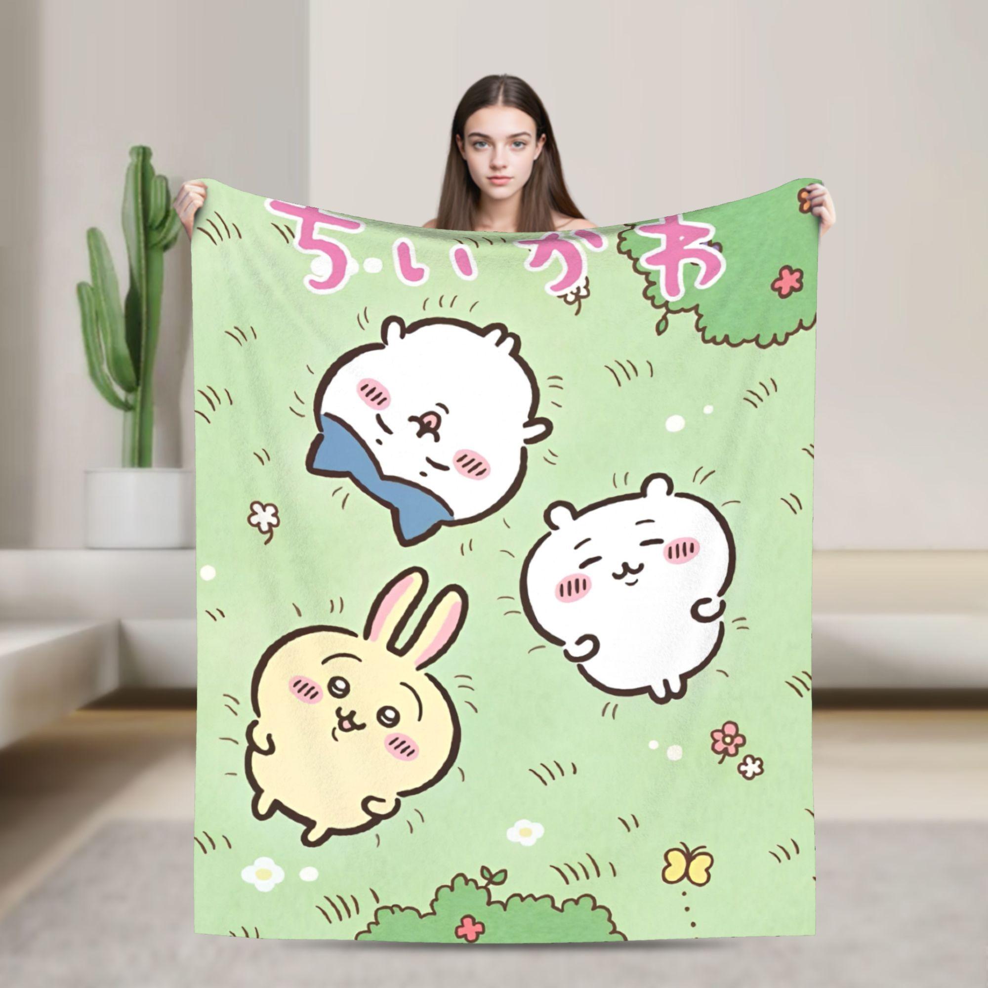 

Cute Momonga C-Chiikawa Cartoon Blanket Velvet Textile Decor Multifunction Soft Throw Blanket for Bedding Bedroom Rug Piece 75cmx90cm