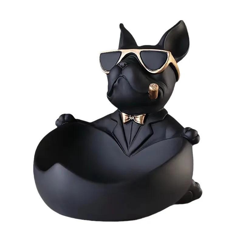 1pc fashionable dog statue - storage box - animal resin imitation handicraft suitable for home decoration and holiday gifts