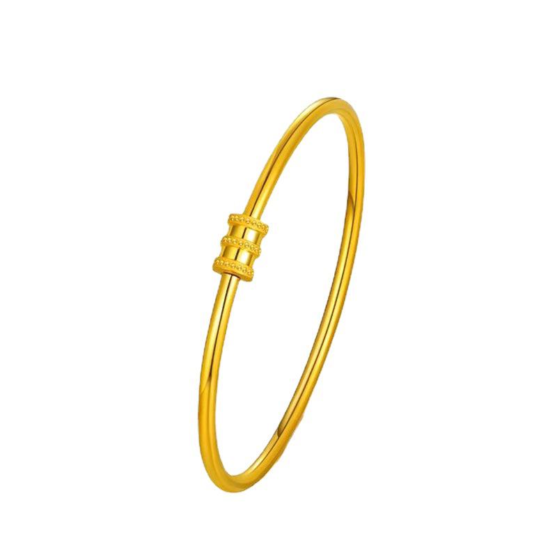 Hot-Selling Women's 2.8mm Sand Gold Openable Coil Bangle