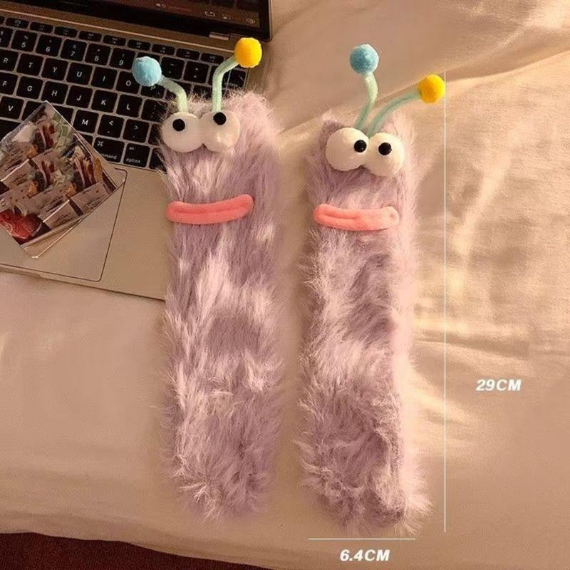 Women Thicker Warm Fuzzy Socks Plush Warm Winter Socks for Sleep Home,Soft Cosy Socks Funny Ankle Crew Socks Streetwear