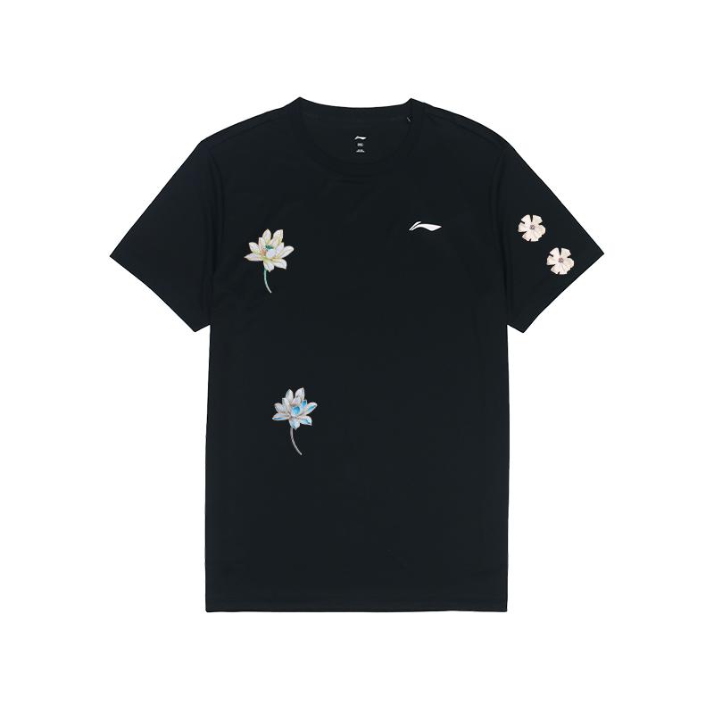 Li Ning Training Series Solid Color Breathable Comfortable Loose Sports Short Sleeve T-Shirt Unisex Tops Black ATSS463-1(TEAM702-3.4.17)