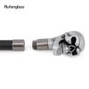 Silver Resin Big Eyes Skull Head Walking Cane Fashion Decorative Steel Stick Gentleman Elegant Cosplay Cane Knob Crosier 94cm