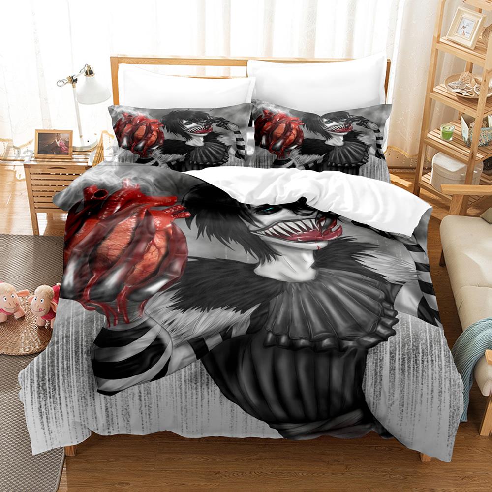 Creepypasta Bedding Set Single Twin Full Queen King Size Bed Set Adult Kid Bedroom Duvet Cover Sets 3D Print Anime Bed Sheet Set