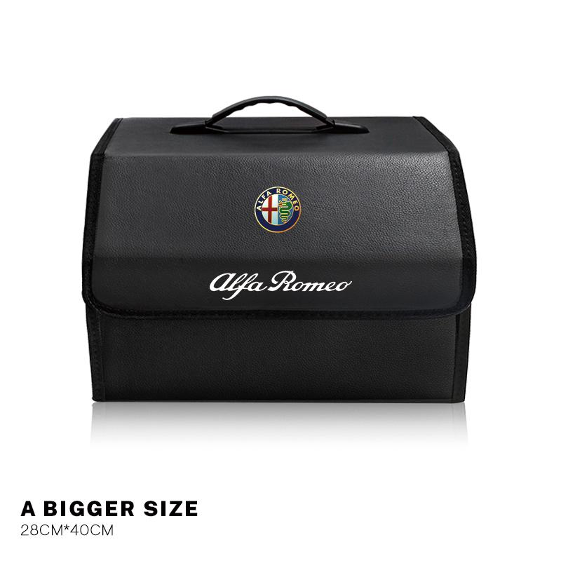Pro Alfa Romeo 2026 Horká nálepka Úložná taška do auta Organizér Skládací box do kufru vozidla Pro Alfa Romeo Giulia Stelvio Giulietta 156