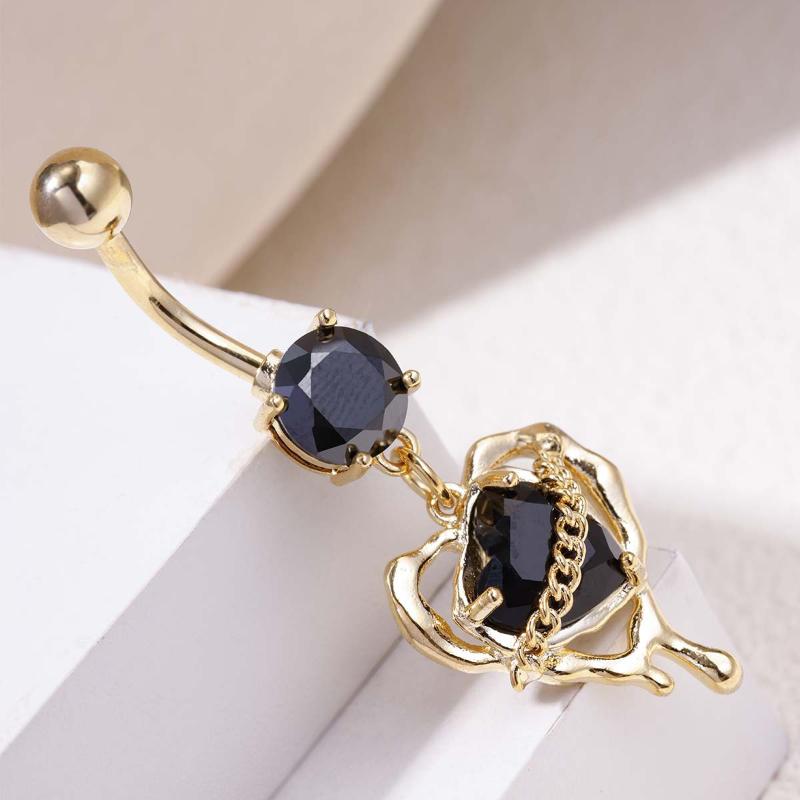New Creative Spider Heart Belly Button Ring 1Pcs Fashion Navel Piercing Jewelry Hypoallergenic for Music Festival Wear