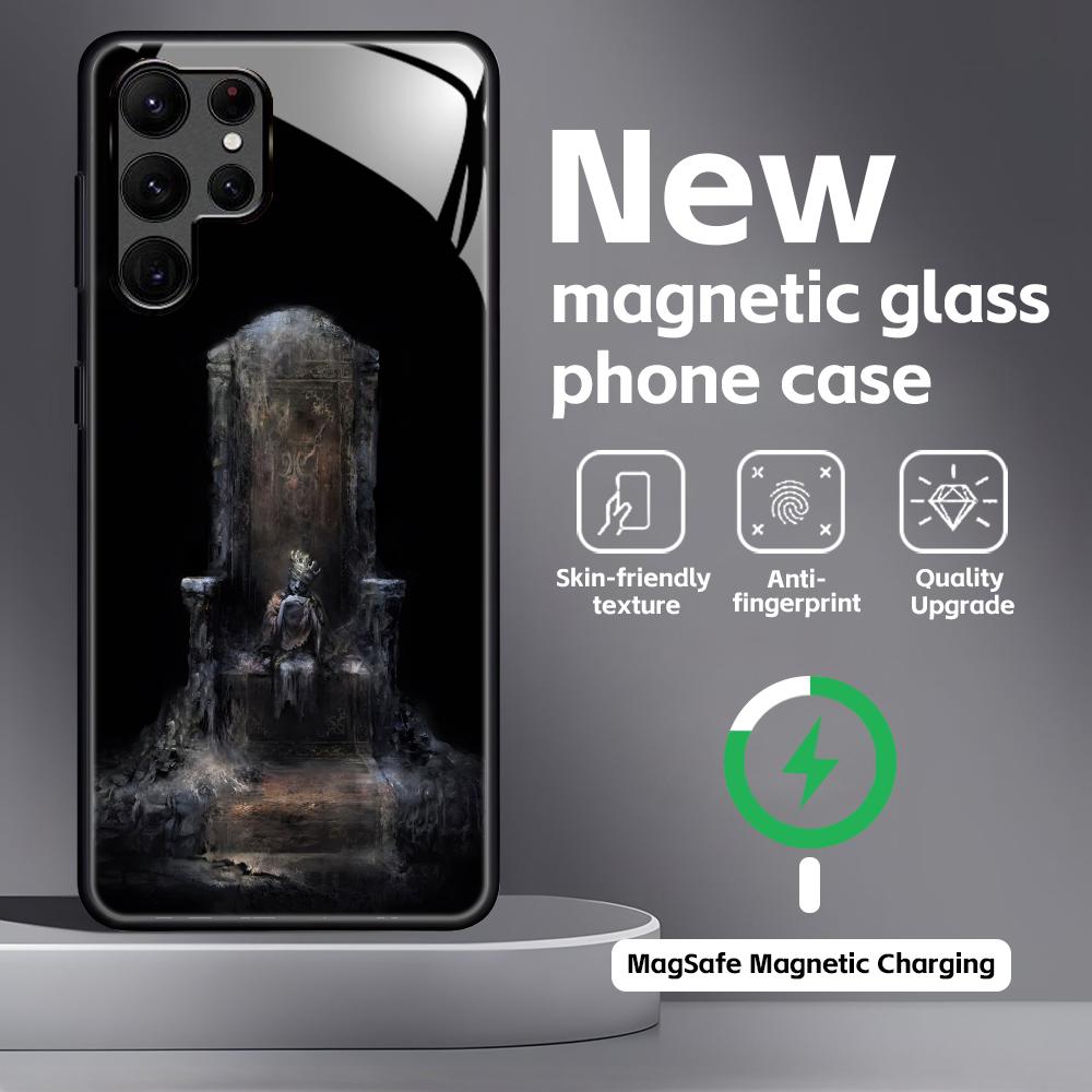 Klasická hra DARK SOULS Pouzdro na telefon Pro Samsung S26 S25 S24 S23 S22 S21 Plus Ultra Note20 Skleněné Magnetické Pouzdro