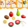 Wooden Fruit Vegetables Cutting Set for Kids, Food Pretend Play Simulation Kitchen Role Play Educational Toys For Children