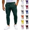 Men's Multi-color Sports Pants, Men's Spring Casual Loose Leg Tied Long Pants