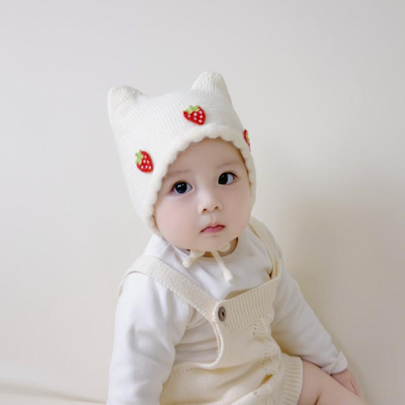 Herbst/Winter Baby Mütze Niedlich Damen Herren Strickwollmütze Prinzessinnenhut Atmungsaktiv Für Säuglinge und Kleinkinder Modische Mütze