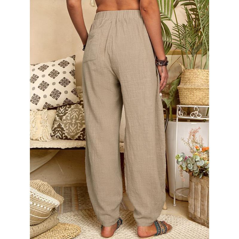 Women's Fashion Casual Solid Color Print Pants & Capris