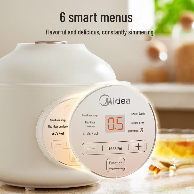 Midea DZE1066 1L Ceramic Electric Stew Pot CN plug (adapter included)